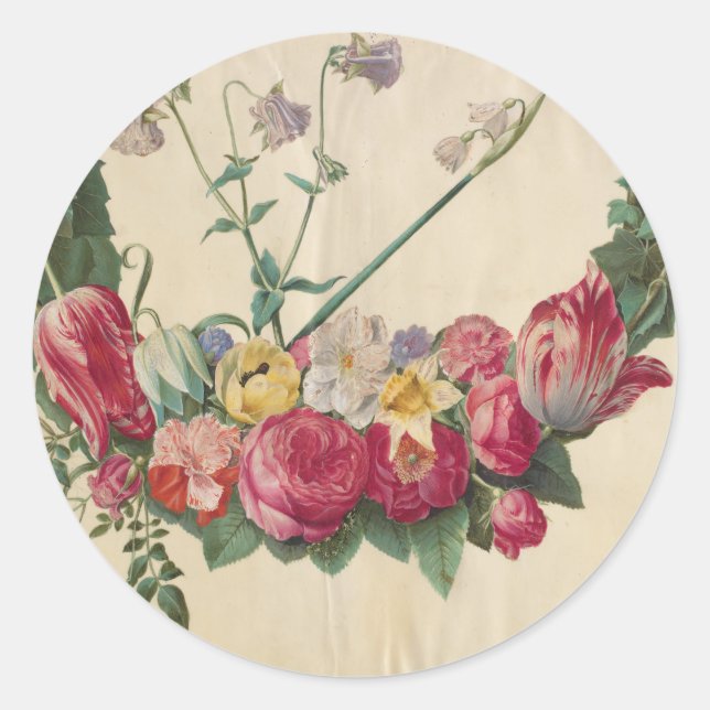 Adesivo Vintage Art Floral Wreath (Frente)