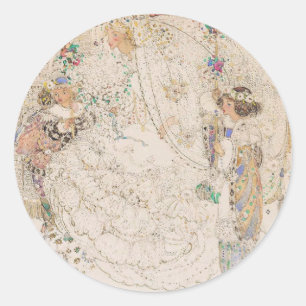 Adesivo Vintage Art Nouveau Chá de panela Heart Sticker