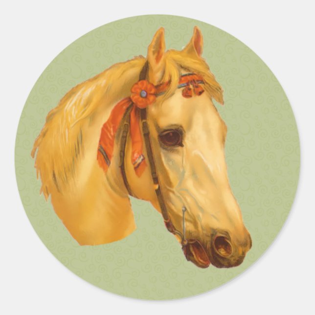 Adesivo Vintage Art Palomino Corse Cabeça Desenho (Frente)