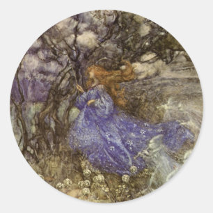 Adesivo Vintage Arthur Rackham Fairy Round Sticker