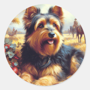 Adesivo Vintage australiana Terrier Painting