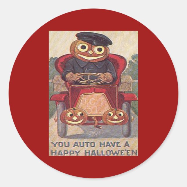 Adesivo Vintage Auto Halloween (Frente)