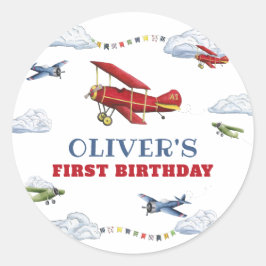 Adesivo Vintage Avion Avie Vinhais de Primeiro Aniversário
