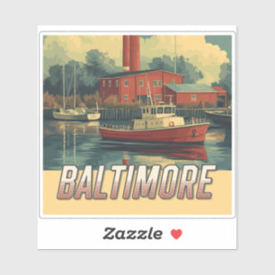 Adesivo Vintage Baltimore Maryland