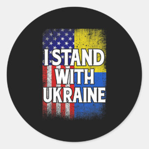 Adesivo Vintage Bandeira Ucraniana Americana Ucrânia Patri