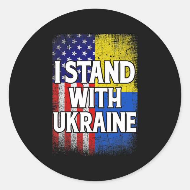 Adesivo Vintage Bandeira Ucraniana Americana Ucrânia Patri (Frente)