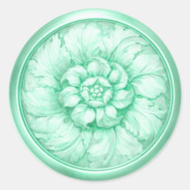 Adesivo Vintage Barroco com Aparência Embutida Verde 10