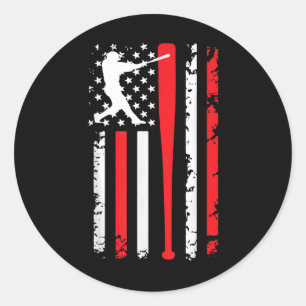 Adesivo Vintage Baseball Americano Flag Beball Spirs