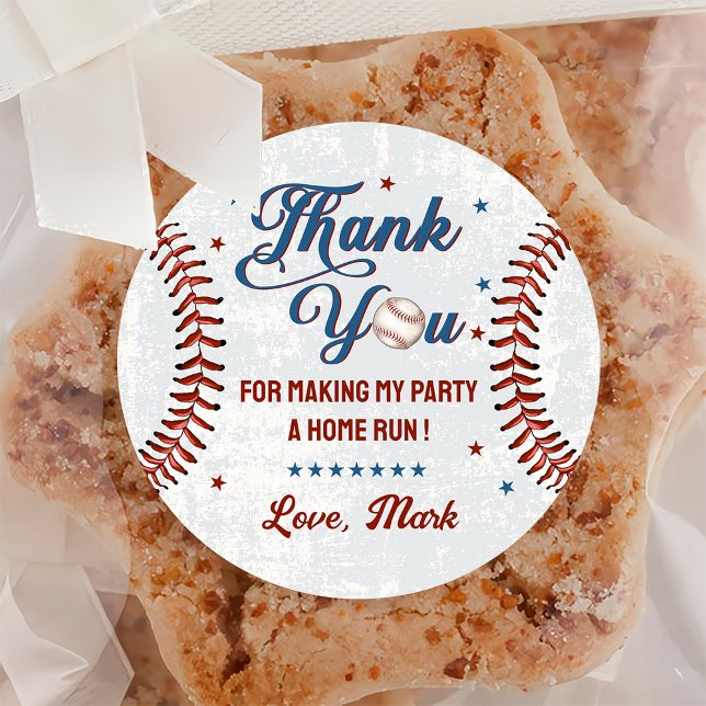 Adesivo Vintage Baseball Festa de aniversário Sticker (Criador carregado)