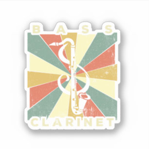 Adesivo Vintage Bass Clarinet Player Music Retro Gift