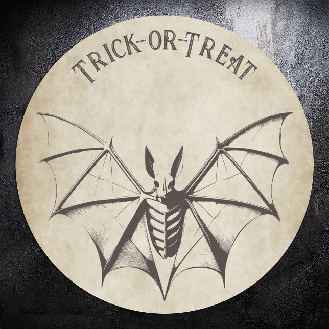 Adesivo Vintage Bat Halloween Esqueletal (Criador carregado)