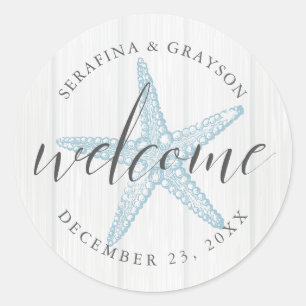 Adesivo Vintage Beach Starfish Boeing Bem-vindo