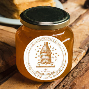 Adesivo Vintage Beekeeper Apiary Honey Personalizado