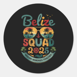 Adesivo Vintage Belize Squad 2025 Tropical Beach Vacation