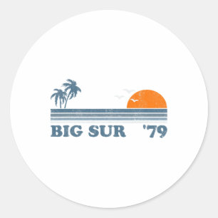 Adesivo Vintage Big Sur Califórnia Retro Sol Praia Surf