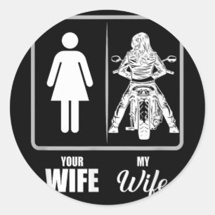 Adesivo Vintage Biker Wife Namorados - Uni Adultos, Preto,