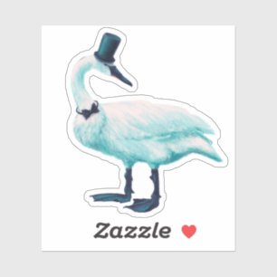 Adesivo Vintage Bird Chic: Cavalheiro no Arco Tie Top Hat