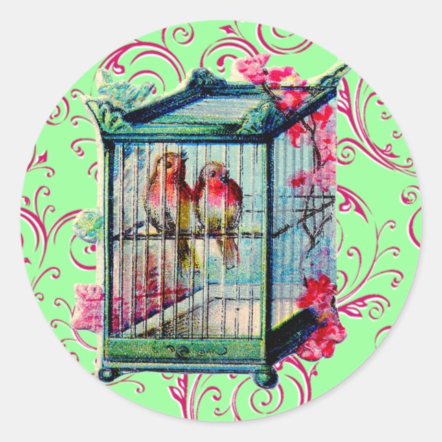 Adesivo Vintage Birdcage (Frente)