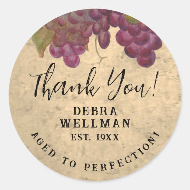 Adesivo Vintage Birthday Wine Pensou Obrigado (Frente)