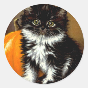 Adesivo Vintage Black and White Halloween Cat