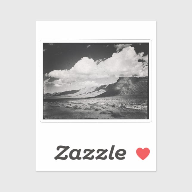 Adesivo Vintage Black and White Mountain Landscape Foto (Folha)