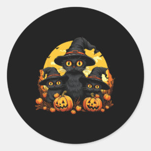 Adesivo Vintage Black Cat Halloween Pumpkin Funny Cat Hall