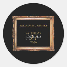 Adesivo Vintage Black & Dourado Wedding