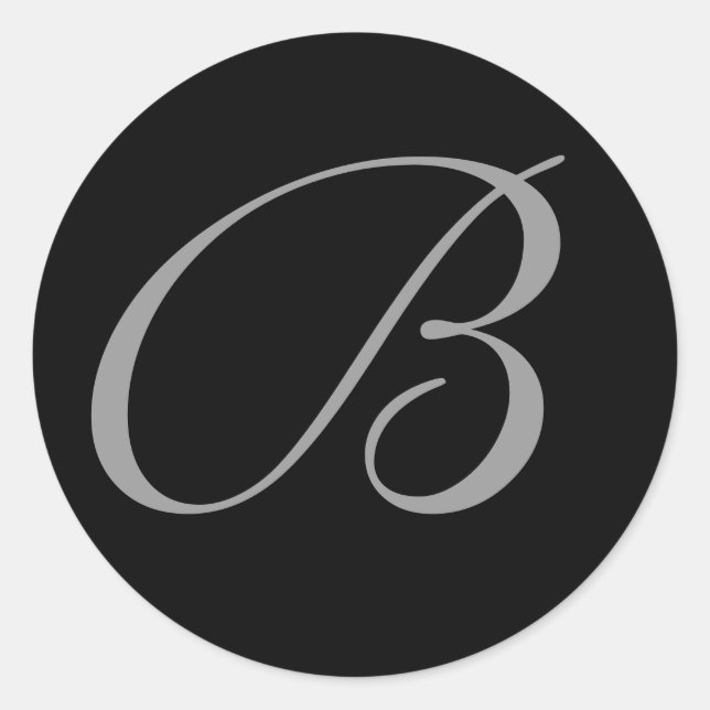 Adesivo Vintage Black Monogramas Envelopel De Casamento Em (Frente)