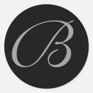 Adesivo Vintage Black Monogramed Envelopel Seals