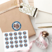 Vintage Blue and White Snowflakes Foto de Natal