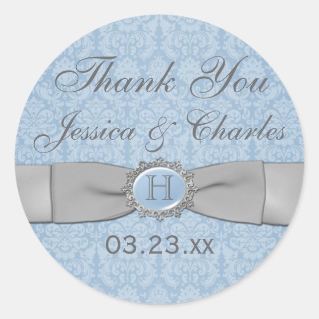 Adesivo Vintage Blue, Cinza Favor Sticker (Frente)