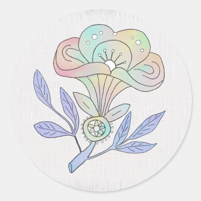 Adesivo Vintage Blüte Poster Runder Aufkleber (Frente)