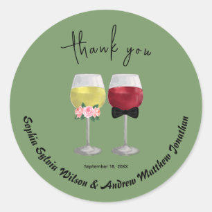 Adesivo Vintage Boho Casal Vinho obrigado de Casamento