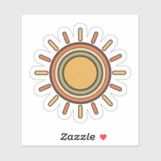 Adesivo Vintage Boho Sun Sticker – Retro Minimal Earthy
