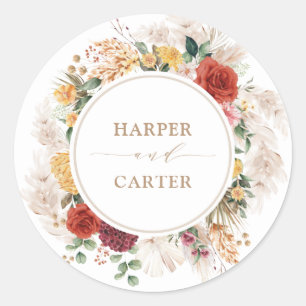 Adesivo Vintage Boho Tropical Pampas Grass Casamento Flora