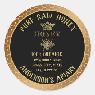 Adesivo Vintage boião de mel de pente de abelha rustica