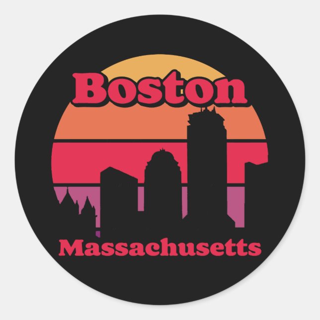 Adesivo Vintage Boston Massachusetts (Frente)