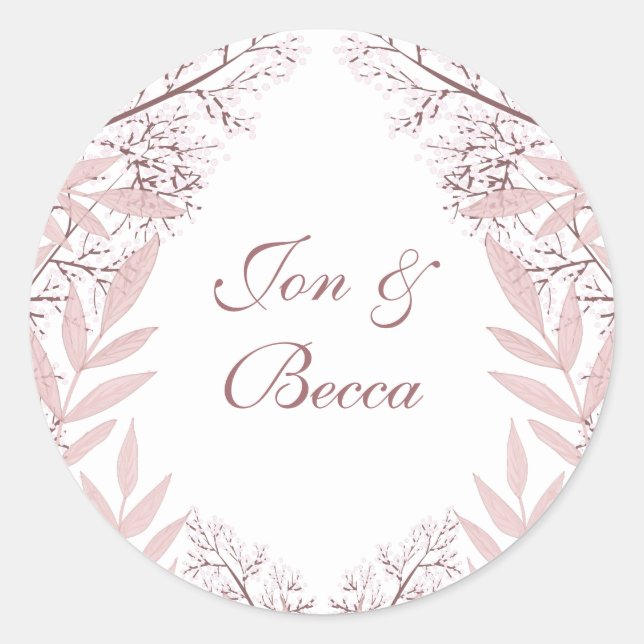 Adesivo Vintage Botânica Dusty Rosa Pink (Frente)