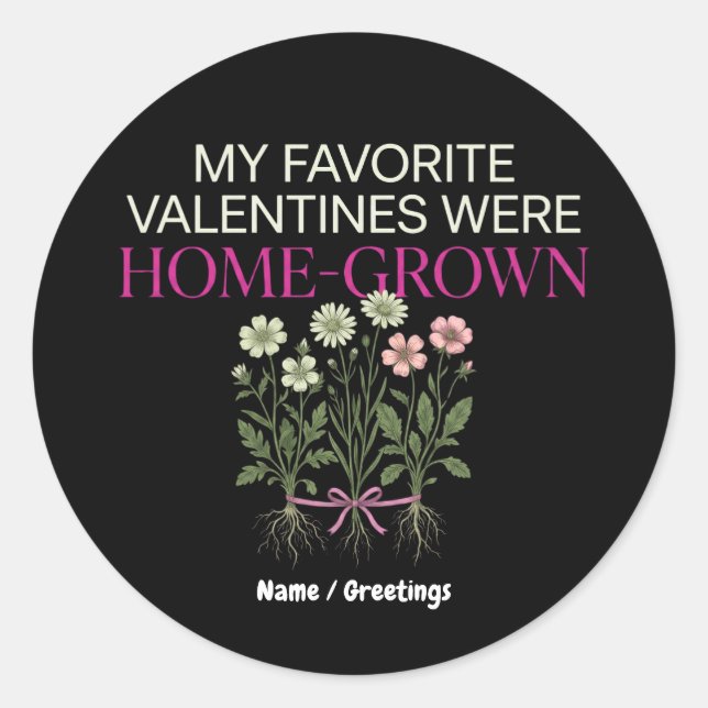 Adesivo Vintage Botanical Home-Grown Valentines Scientific (Frente)