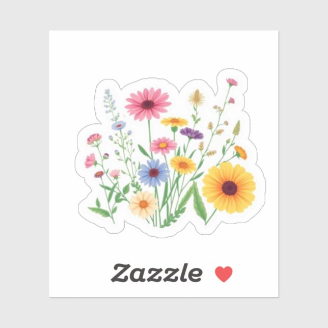 Adesivo Vintage Botanical Wildflower Garden Vinyl (Folha)