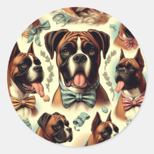 Adesivo Vintage Boxer Dog Sem Costura