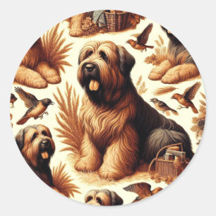 Adesivo Vintage Briard Dog Seamless