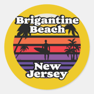 Adesivo Vintage Brigantine Beach New Jersey