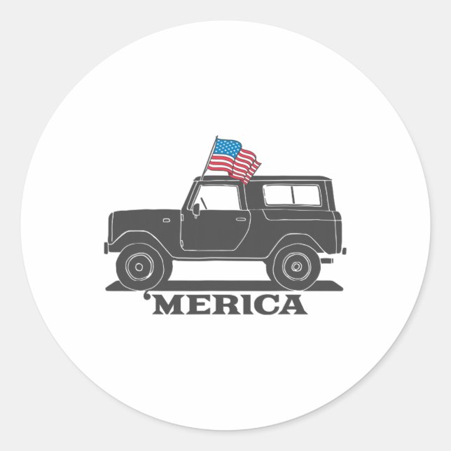 Adesivo Vintage Bronco 4 De Julho Merica (Frente)
