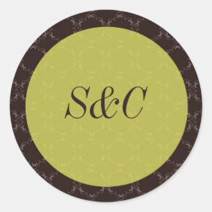 Adesivo Vintage Brown/Green Wedding Stickers