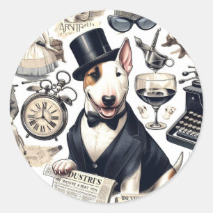 Adesivo Vintage Bull Terrier Pattern