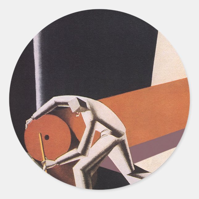 Adesivo Vintage Business, Art Deco Tecidos e têxteis (Frente)