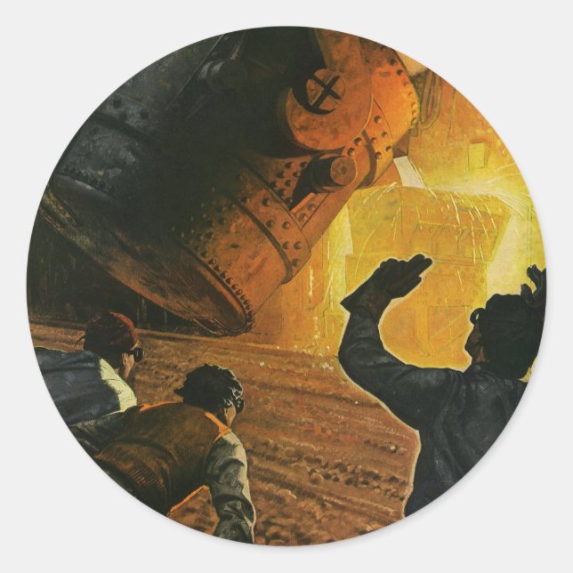 Adesivo Vintage Business, Indústria de Produção de Aço (Frente)