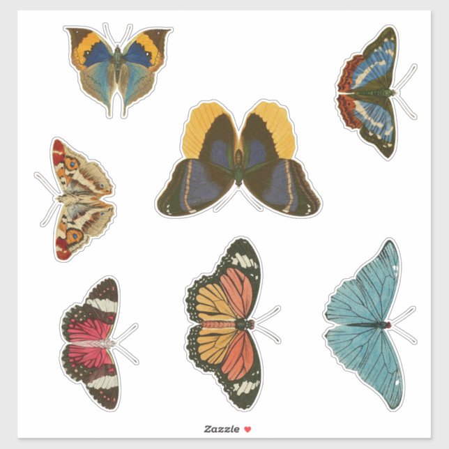 Adesivo Vintage Butterflies Sticker (Folha)