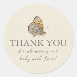 Adesivo Vintage Butterfly Baby Shower 